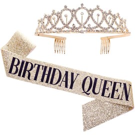 Gold Tiara and Crown for Women,Crystal Wedding Tiara for Birthday Headband,Queen Tiara Bridal Wedding Headpiece Hair Accessories,Hair Accessories for Party