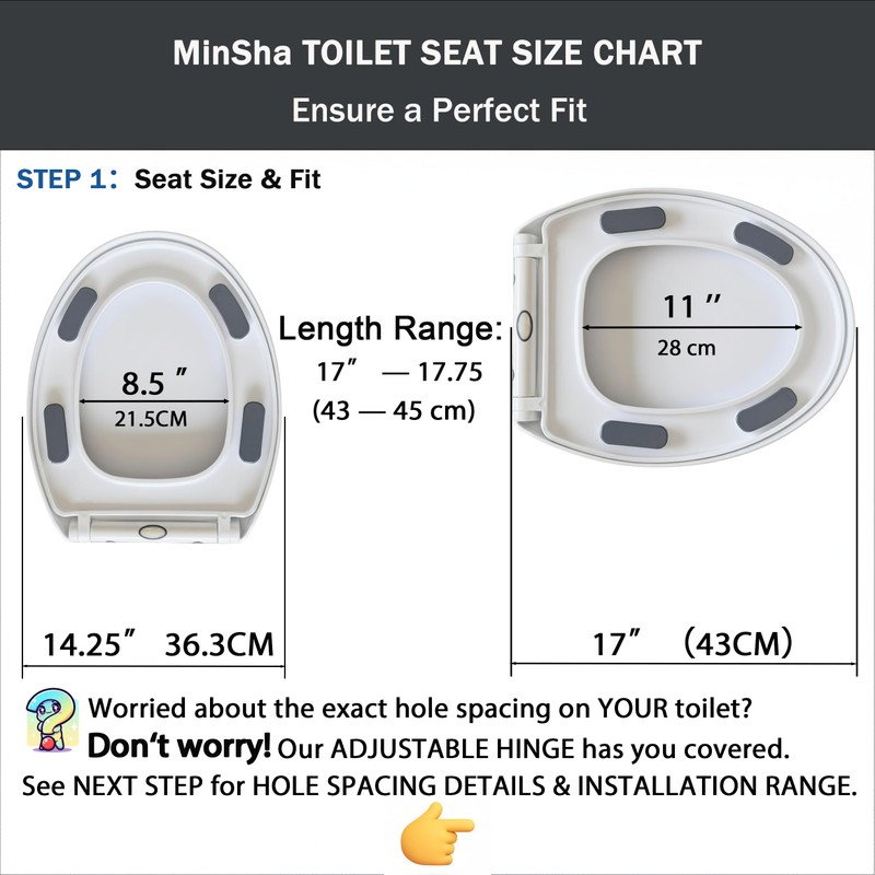 MinShaToilet Seat Soft Close with Quick Release Easy Install