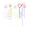 JIHUOO 20 Pcs Silly Drinking Straws Crazy Drink Straws Colorful