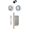 HOPPE 4920 Sliding Door Shell Set with Lock, Round Rosette
