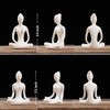 OwMell Lot of 4 Meditation Yoga Pose Statue Figurine Ceramic