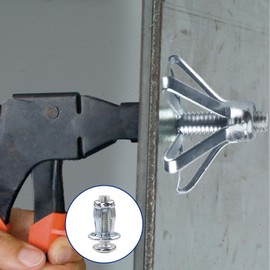 Apdvenk Pack of 30 Cavity Dowels Metal, Hollow Metal Anchor, Petal Nut Screws, Expansion Dowels, Jack Nuts Petal Nuts for Thin Walls, Hollow Doors, Iron Sheet (M4 M5 M6)