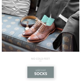 No Cold Feet Fun Colorful Novelty Socks for Men for Dress Casual Formal Groomsmen Wedding, Solid Mint