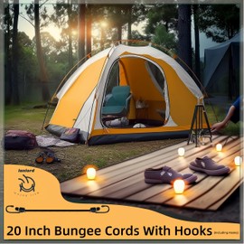 Lanlord Latex Black Heavy Duty Outdoor 20 Inch Bungee Cords with Hook Bungee Straps 4Pcs20inch