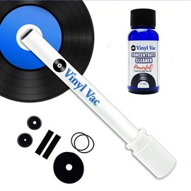 Vinyl Vac 45 Combo Record Cleaning Kit Vinyl Vac 45 with Vinyl Vac Concentrate Cleaner (1 oz) w/NO Alcohol - Safe for Your Records! Vinyl Record Cleaner Kit Attaches to Your Wet/Dry vac (1oz)