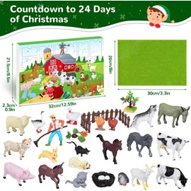 iZoeL Farm Advent Calendar 2025 Boys Girls Animals Advent Calendar Kids 3 4 5 6 7 8 9 10 Year Old - Farm Animals Toy 24 Christmas Countdown Calendar for Son Grandson Xmas Surprise Gift