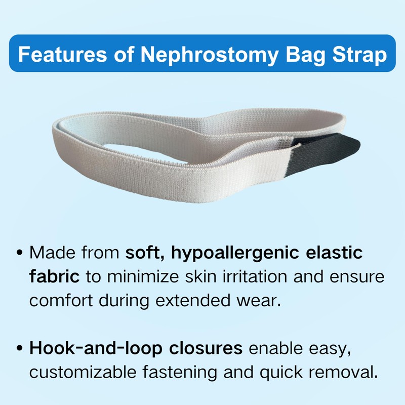 Filigan Nephrostomy Bag Strap Holder, 2.5x90cm Soft Elastic Fabric Urine