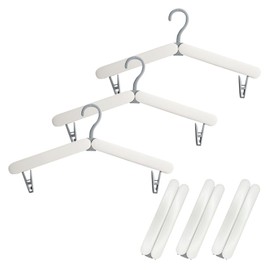 Craci Folding Portable Hangers, Set of 6, Lightweight, Compact, Portable, Thin, For Travel, Business Trips, Outdoors, Foldable, Storage Advisor, White