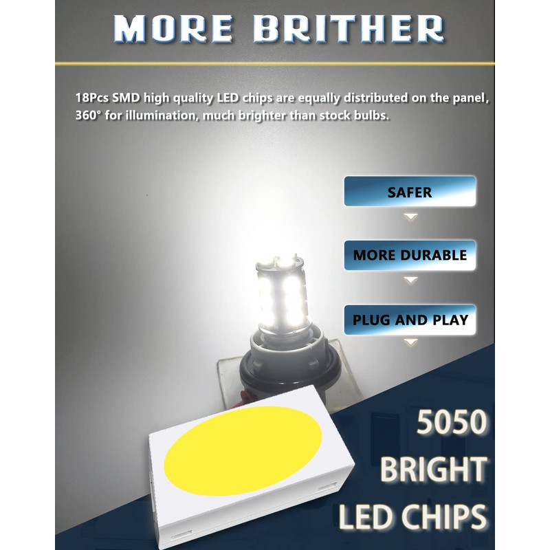 UNXMRFF 1156 LED Bulb White Super Bright 1073 1003 BA15S