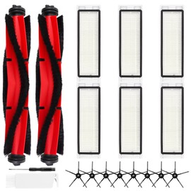 Q5 Replacement Accessories Kit Compatible with Roborock Q5 / Q5+ Plus(Not for Q5 Max / Q5 Pro) Robot Vacuum, 2 Main Brushes, 6 Washable Filters, 8 Side Brushes, 1 Cleaning Tool, 1 Screwdriver