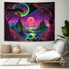 Manicer Blacklight Galaxy Moon Tapestry - Alien Landscape, UV Reactive