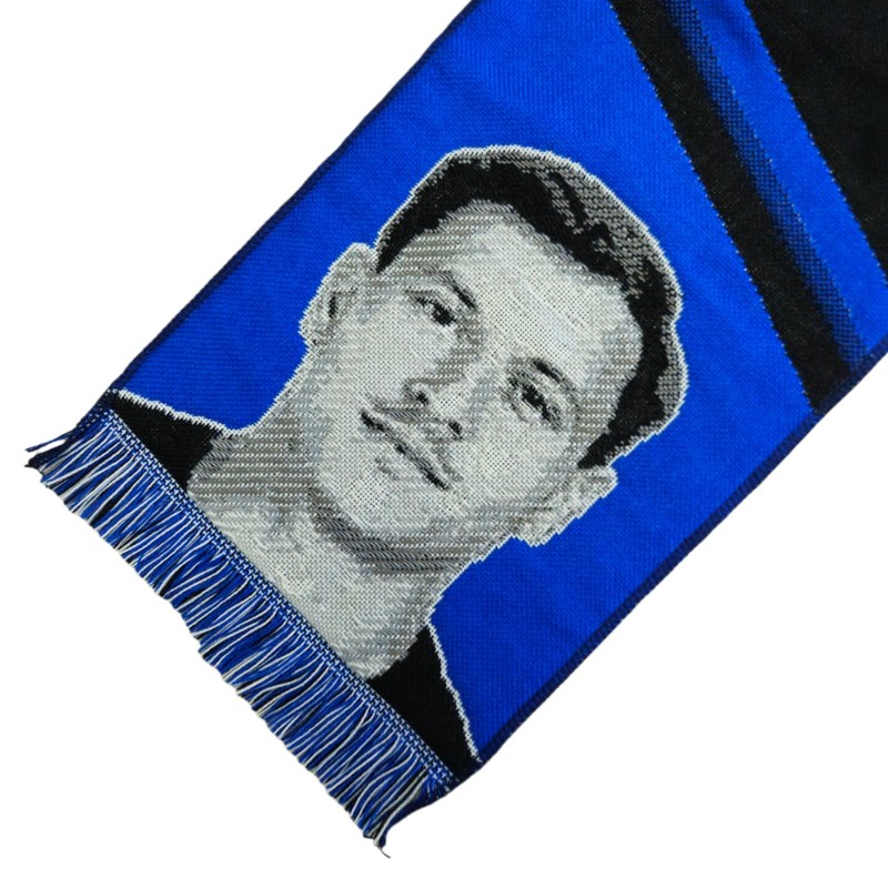 Inter, Sciarpa Jacquard dedicata al giocatore Nicolò Barella, 100% Acrilico,