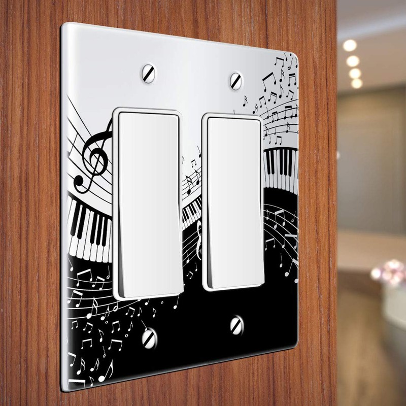 WIRESTER 2-Gang Decorator Light Switch Plate/Wall Plate Cover - Music