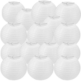 18 Pack White Paper Lanterns 8" 10" Hanging Paper Lanterns Round Paper Lanterns Paper Lanterns Decorative Indoor or Outdoor for Home Decor Restaurant Birthday Wedding Party Decorations