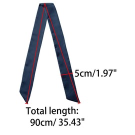 Allegra K Women Skinny Scarf Plain Solid Color Pure Long Scarves Neckerchief 90 * 5cm/35.43 * 1.97 inches(L*W) Navy Blue