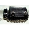 Biker Leather Wallet H.D. Skull Silver Leather Colour Black with