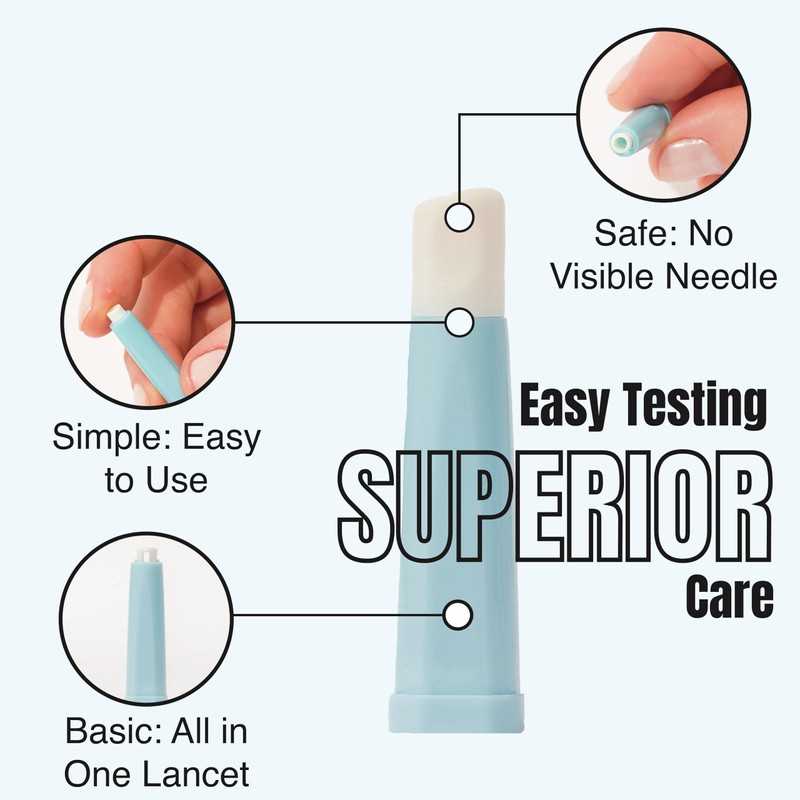 Pip Lancets | All-in-One 30G-1.6mm Safety Lancets | Sensitive Fingerstick