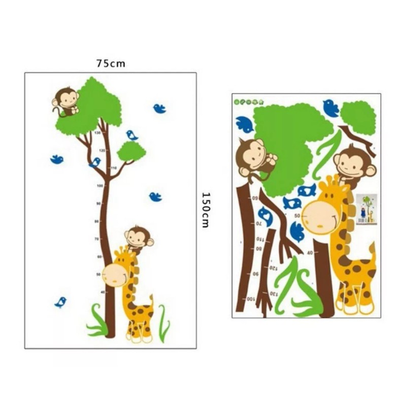 DaraBaby Vinil Decorativo Infantil Regla Medicion Cuarto Sala Jirafa