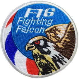 Papapatch F-16 Fighting Falcon F16 Air Force Eagle Hawk Logo Symbol Sew Iron on Decal Embroidered Applique Patch (IRON-F16-FALCON-TH3)