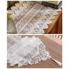 Q'foo 120 Lace Table Runner, White, Nordic, Embroidered, Floral Pattern,