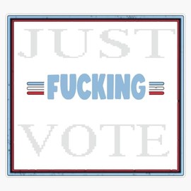 Just Fucking Vote T,Vote T, Funny Elections Sticker Bumper Sticker Vinyl Decal 5"