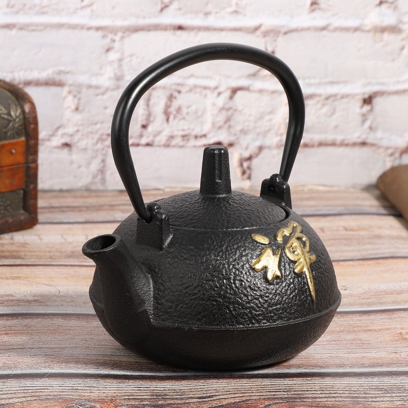 Iron Teapot Kettle Uncoated with Strainer 0.3L Tea and Zen