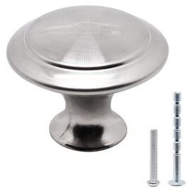 SWZHAI Cabinet Knobs Brushed Nickel 25 Pack, Round Dresser Drawer Knobs 1.16 inch Drawer Pulls for Kitchen, Dressers and Closets