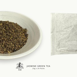 Dong Jyue Premium Jasmine Green Tea, Commercial-Use Tea Bags, 25g Large Bags, 24 Count (Pack of 1), Taiwanese Jasmine Green Tea for Green Milk Tea & Fruit Tea | Enjoy Hot or Iced | 21.16 oz / 600g Total