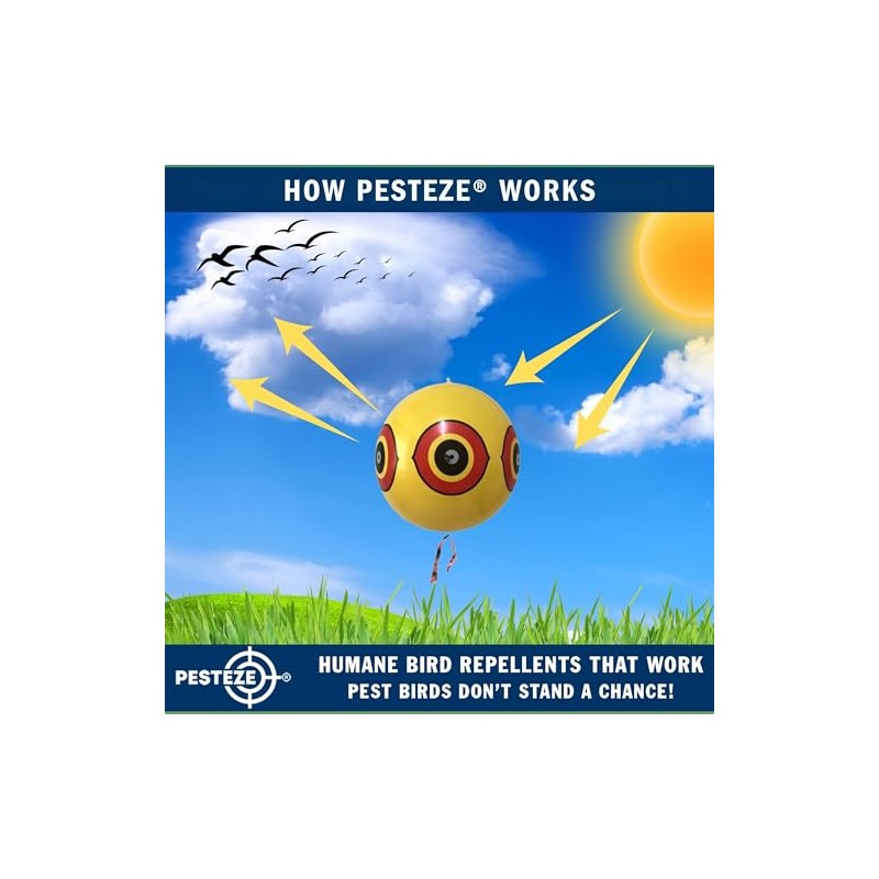 PESTEZE USA Bird Deterrent for Pool Predator Eye Balloon Repellent,