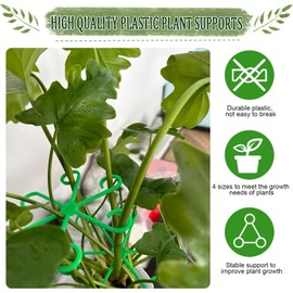 RXKFIGX 20 Pcs Plant Stem Support, Stem Holders for Plants, Climbing Houseplant Stem Supports, Plastic Climbing Plant Support Plant Trellis,Reusable Plastic Stakes Growth Accessories for Plant