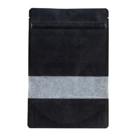 Restaurantware-8.9 Inch x 5.9 Inch x 1.6 Inch Heat And Seal Bags, 100 Large Heat Seal Bags - Clear Window, Heat Sealable, Black Plastic Heat Sealable Bags, Leak-Resistant, For Sandwiches Or Snacks