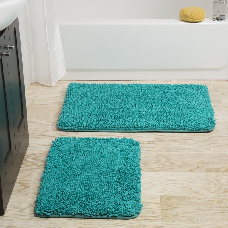 Lavish Home 2 Piece Memory Foam Shag Bath Mat -