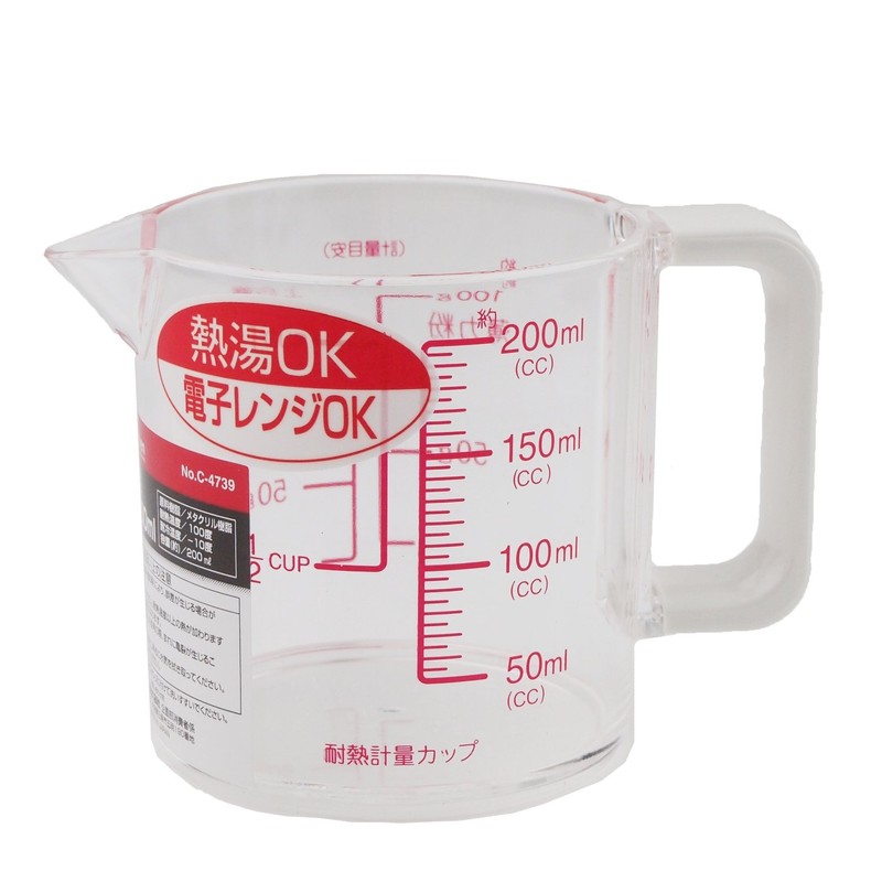 Pearl Metal ENJOY KITCHEN C-4739 Heat Resistant Measuring Cup, 6.8