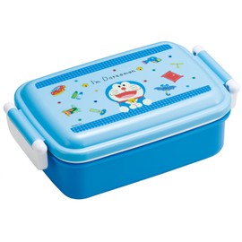 Skater (Skater) Bento Box for Kids, 450 ml, Fluffy Dome Lid, Lunch Box, Single Tier, Made in Japan, Sanrio I'm Doraemon, Doraemon, Gingham, for Boys and Girls, RBF3ANAG-A