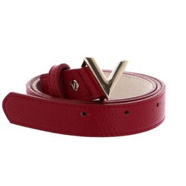 VALENTINO Round Women's Belt W100 Rosso - Can be Shortened, red