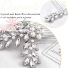 Heread Crystal Bride Wedding Hair Comb Silver Pearl Bridal Hair
