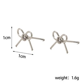Gold Bow Earrings for Women Silver Bow Stud Earrings Minimalist Trendy Dainty Cute Ribbon Earrings Elegant Jewelry Gift Accessories (silver)