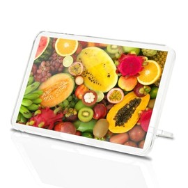 Classic Rectangle Magnet with Stand - Tropical Fruit Salad Diet Healthy - Fridge Locker Office Whiteboard Toolbox #52305