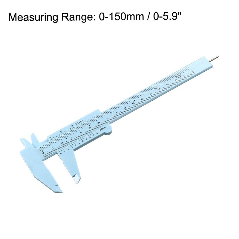 uxcell Vernier Caliper 150mm Mini Double Scale Plastic Metal Ruler