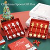 Lunaanda Christmas Spoon Set, 4 Pieces Christmas Coffee Spoons, Stainless
