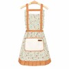 Retro Floral Canvas Apron for Kitchen Cooking – Ruffle Edge
