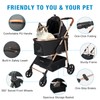 LPOTIUS Pet Stroller for Small/Medium Dogs & Cats, No-Zip Foldable