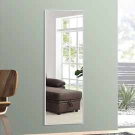 NeuType Full Length Mirror Floor Mirror with Standing Holder Bedroom/Locker Room Standing/Hanging Mirror Dressing Mirror (White) (AMZVCNTJJ01035AAG-ZYF)
