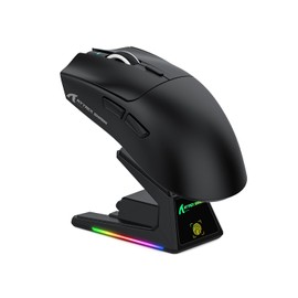 ATTACK SHARK X1 Ultralight Wireless Gaming Mouse with Magnetic RGB Charging Dock,Anti Slip Grip Tape,PixArt PAW3395 Pro Sensor,40000DPI,BT/2.4Ghz/Wired,Optical Micro Switch for PC Mac Gamer(Black)