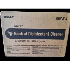 EcoLab Neutral Disinfectant Cleaner Ecolab Quik Fill - 50 (1 oz) Packets Per Box