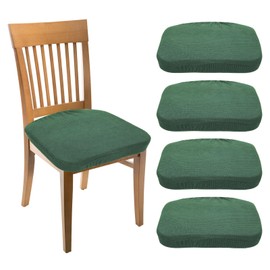sourcing map 4Pcs Stretch Seat Covers, Dining Chair Seat Slipcover Washable Removable Cushion Protector for Dining Room Kitchen Restaurant, Painted green