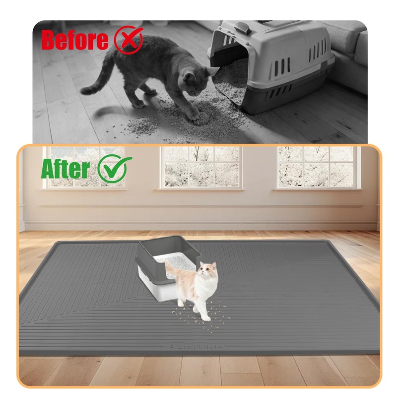 Silicone Cat Litter Mat 50" x 36" Cat Mat for