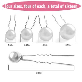 Wedding Pearl Hair Pins Set, 16 Pcs U Shaped Flower Pins Hair Clips for Brides, Bridesmaids, Prom & Party, Vintage Jewelry Hair Accessories, Style Hairpins for Women, Bridal Haires Piece