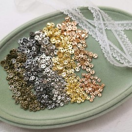 Miniature Doll Buttons, Diameter 0.2 inches (4 mm), 2 Holes, 4 Colors, Set of 100, DIY, Handmade, Sewn Type, Round Shape Buttons, Craft Materials