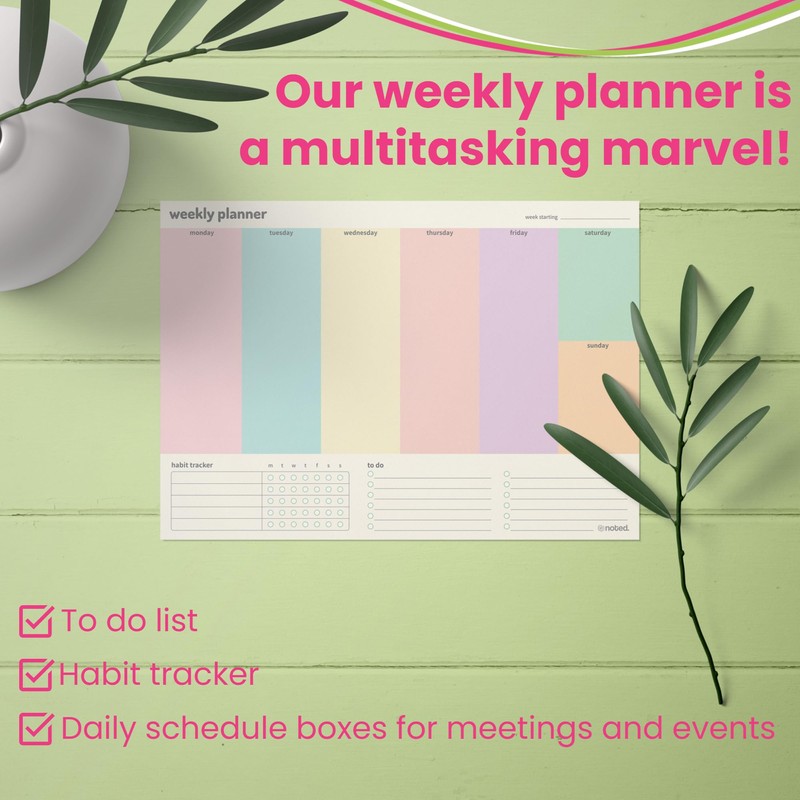 Weekly Planner Pad with To Do and Habit Tracker (A4